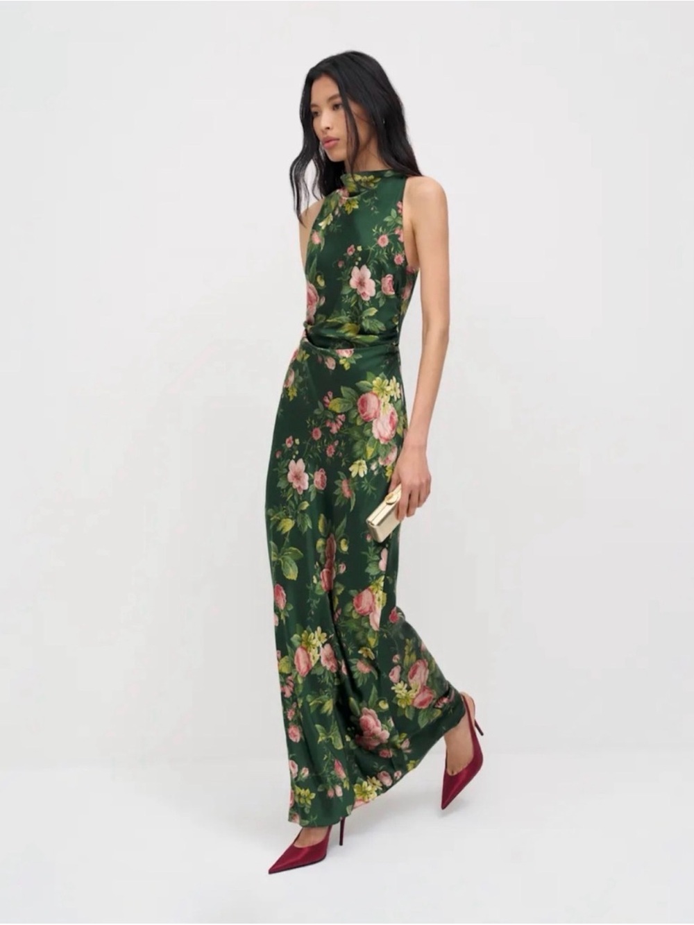 REFORMATION Anaiis Silk Dress in Belvedere 8